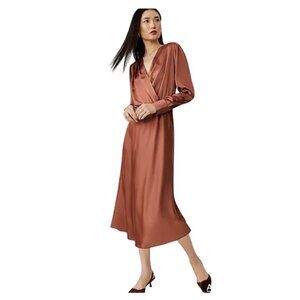 Ann Taylor Copper Wrap Sheath Dress